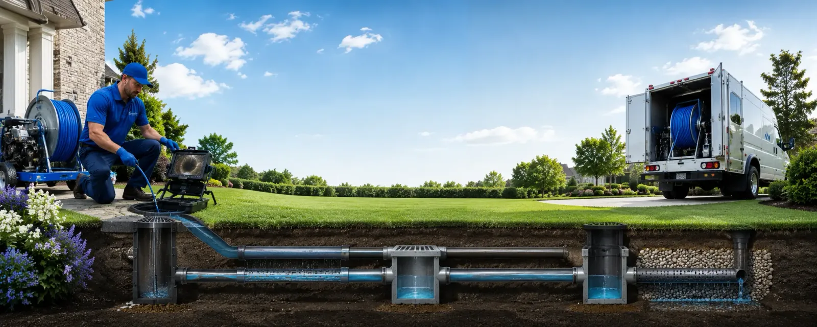 Outdoor drain cleaning information for Tad, WV